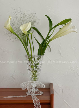 法式中古风花瓶ins玻璃水培花器