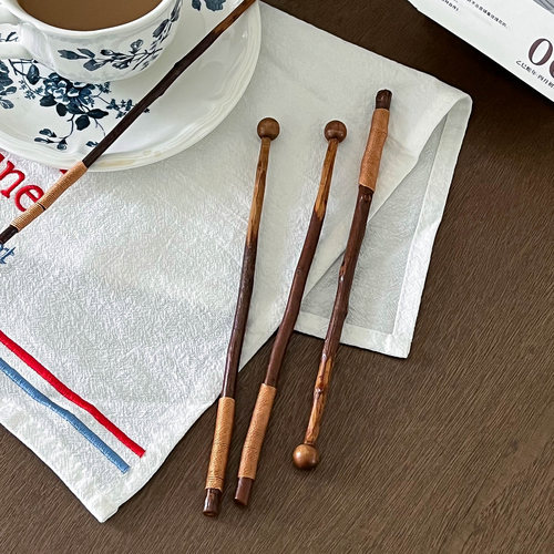 枝悟 复古木质绕线搅拌棒 小众手工树枝不规则咖啡棒 奶茶调酒棒