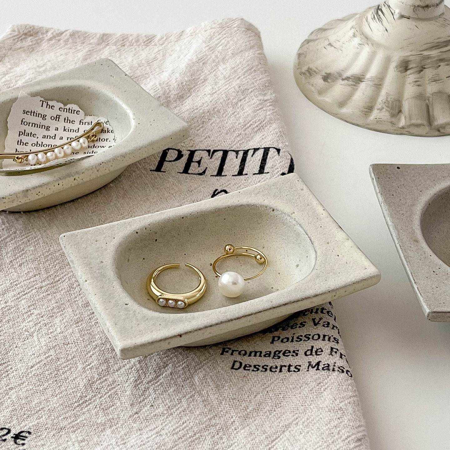 枝悟 复古粗陶戒指收纳盘 小众艺术感首饰盒摆件 ins耳钉香薰托盘,家居饰品,装饰摆件,淘宝优惠券,粉丝福利购,淘宝优惠卷