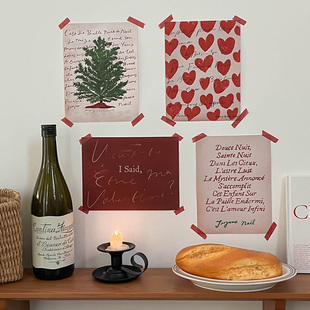 ins设计感软装 枝悟 饰油画布 圣诞氛围墙壁装 墙饰 圣诞节艺术海报