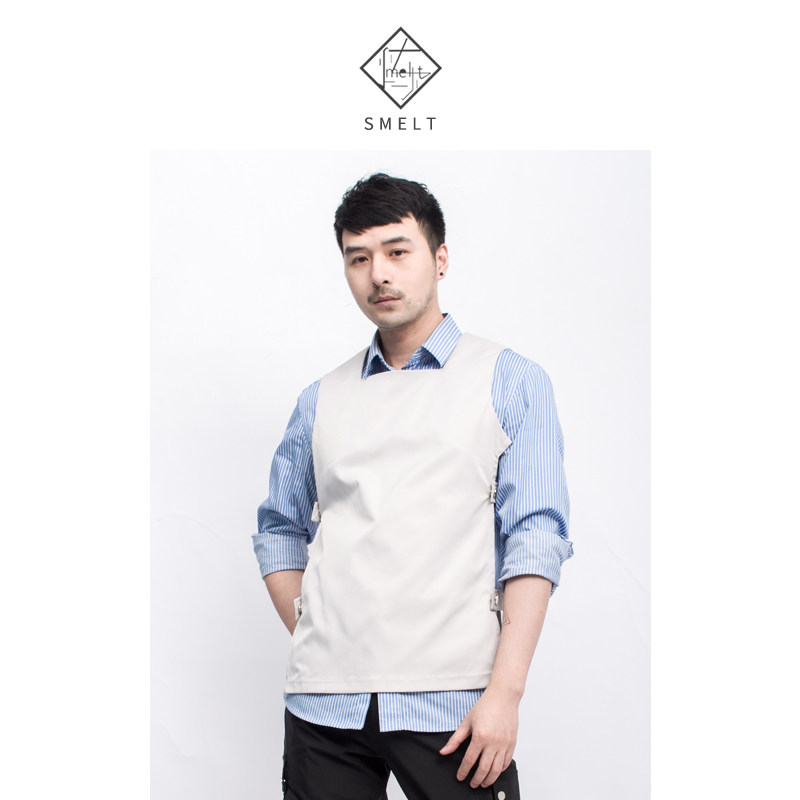 smelt炼个性织带设计套头方领一字领 男士马甲复古日系设计师品牌