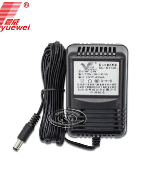 粤威YW-124W稳压12伏电源适配器12V0.4A森海塞尔话筒变压器400MA