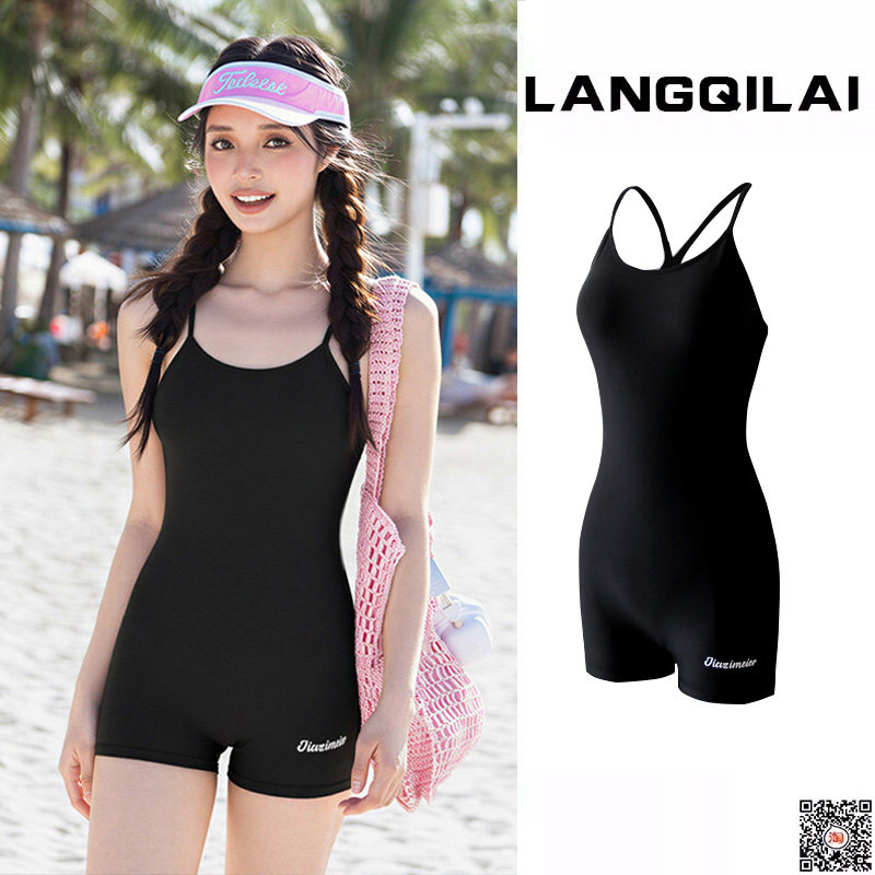 韩国游泳衣女士连体平角显瘦运动竞速胸垫专业2026新泡温泉款泳装