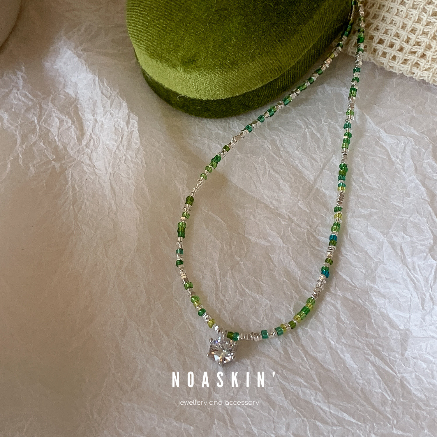 多巴胺琉璃碎银子小众轻奢项链