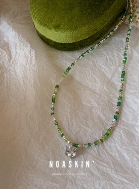 多巴胺琉璃碎银子小众轻奢项链