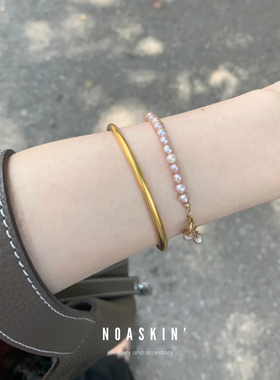 粉黛紫珠经典手链珍珠日系