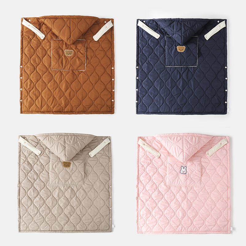 婴儿斗篷秋冬挡风毯推车盖毯幼儿背带腰凳防风宝宝披风小童加厚罩