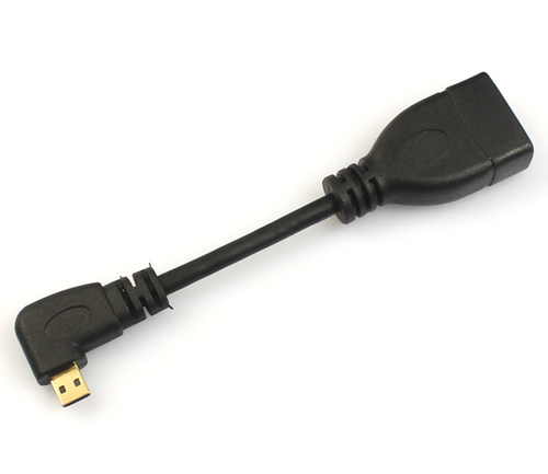 Moto XOOM Droid X XT800用 弯头micro HDMI公转HDMI母转接短线