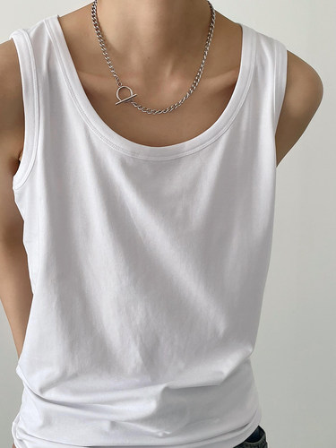 韩版时髦复古内搭潮流老汉背心男