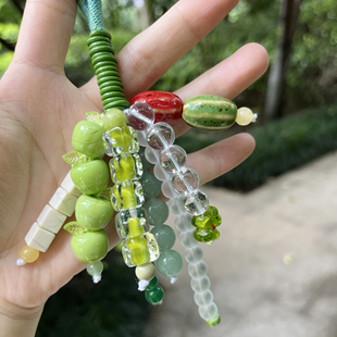 文淇同款美拉德草莓粉水晶包包挂件百搭ins精致ccd相机手机链挂饰