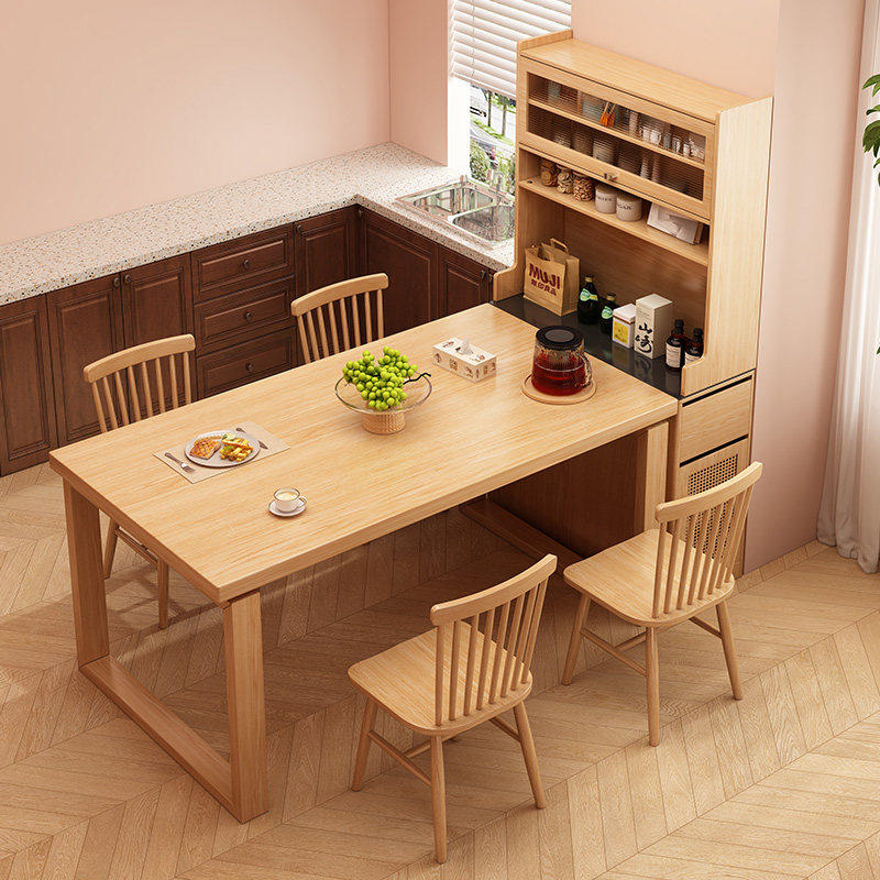 餐边柜餐桌一体家用靠墙置物柜酒柜现代简约储物柜厨房带餐桌橱柜