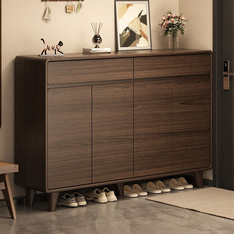 鞋柜收纳柜一体靠墙小户型家用入户中古风玄关储物置物架简约鞋架