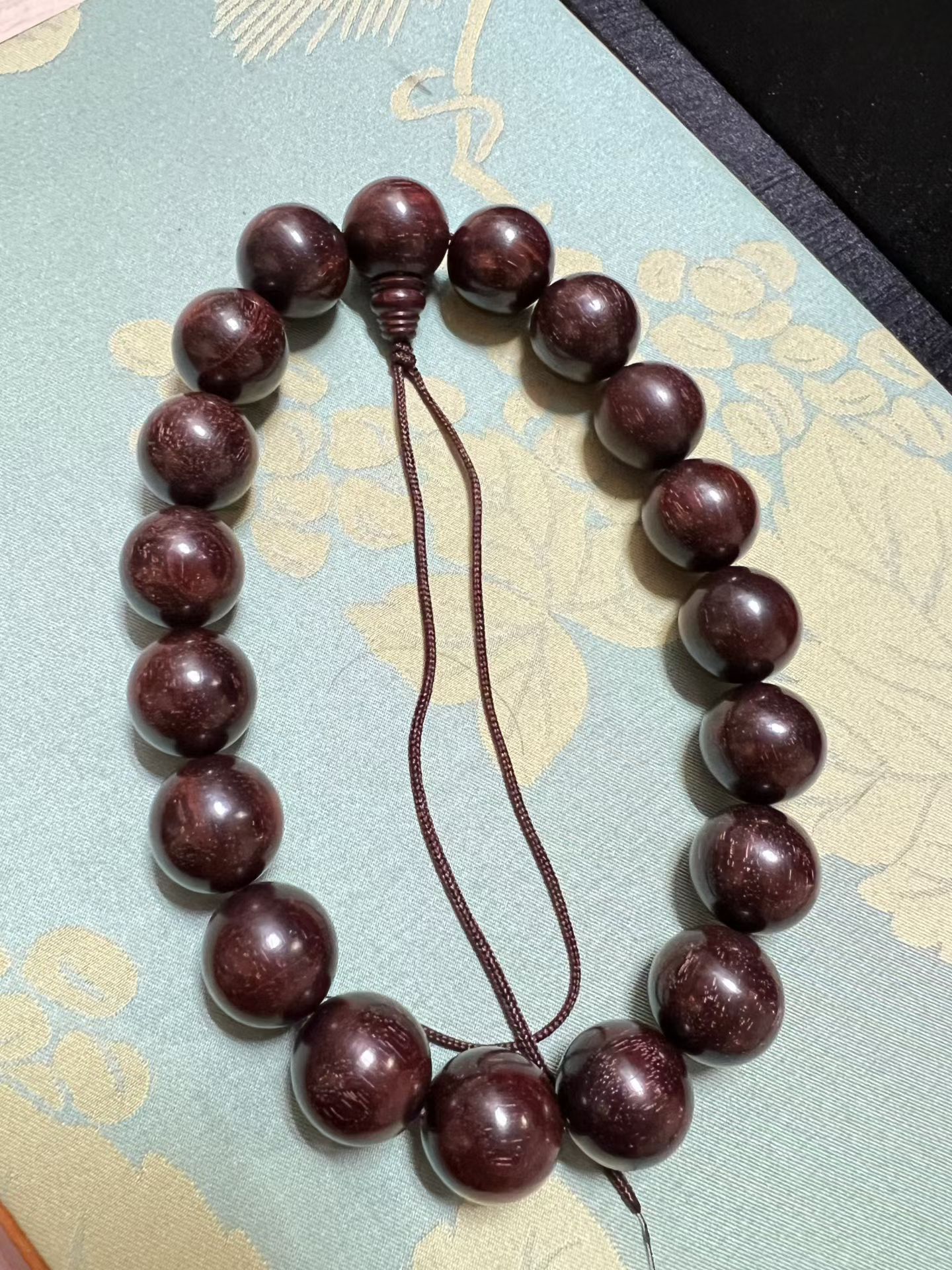 【佛渊阁】正宗天然印度小叶紫檀爆满金星直径20MM18+1颗佛珠提珠