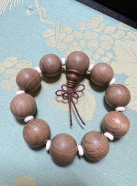 老料阴沉金丝楠木手串做工精细手工小孔整料顺纹牛骨隔片直径22mm