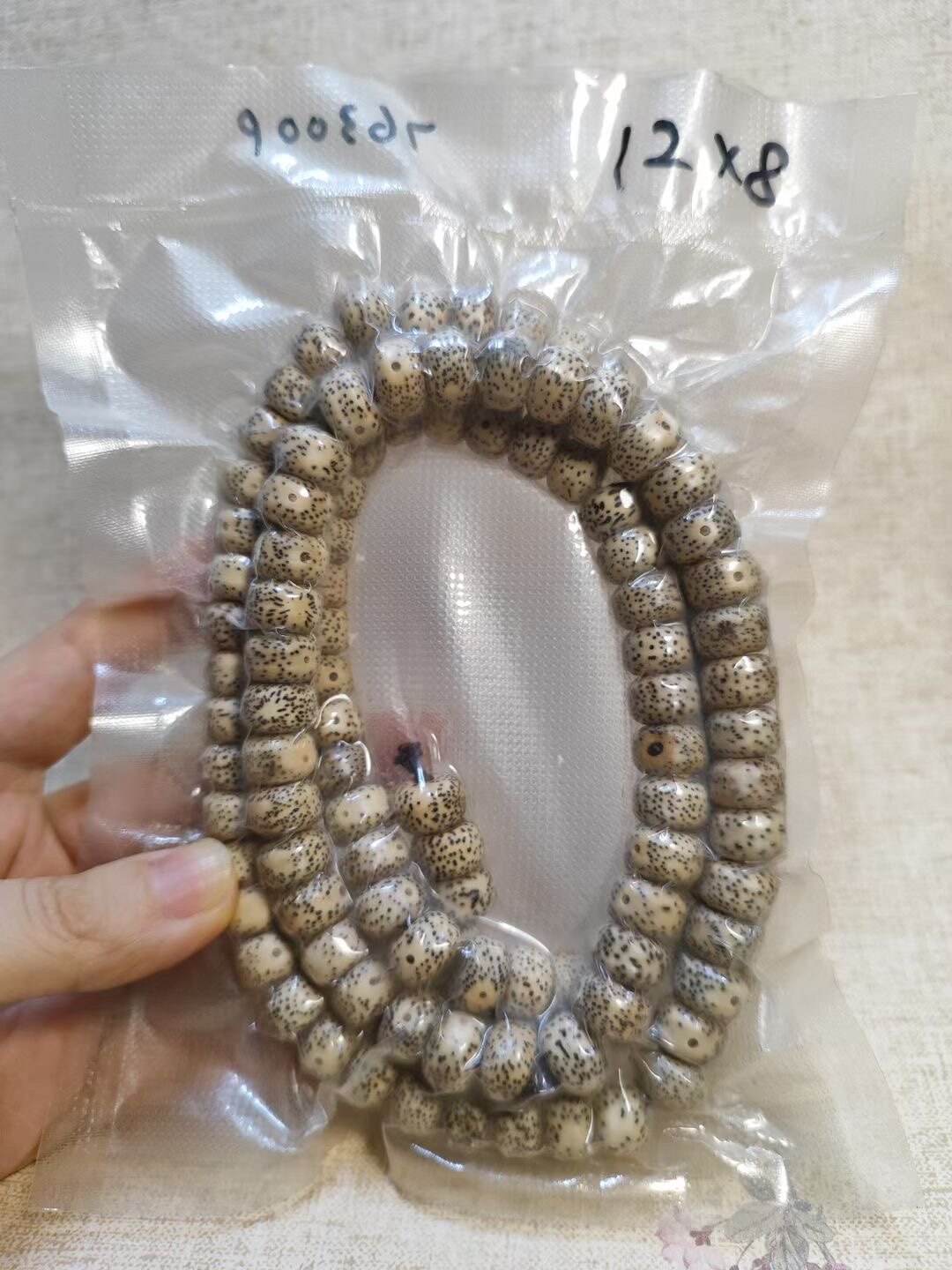 文玩佛珠精品A+老星月菩提114颗12*8mm原始哑光保色塑封精磨正月