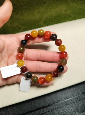 一图一物10+mm天然原矿顶货满发多彩发晶手串满发丝密布发满晶透