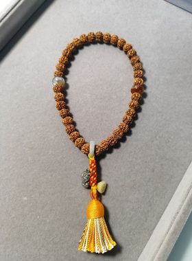 原创设计款尼泊尔五瓣金刚手持提珠同树老籽灯笼纹36颗10mm