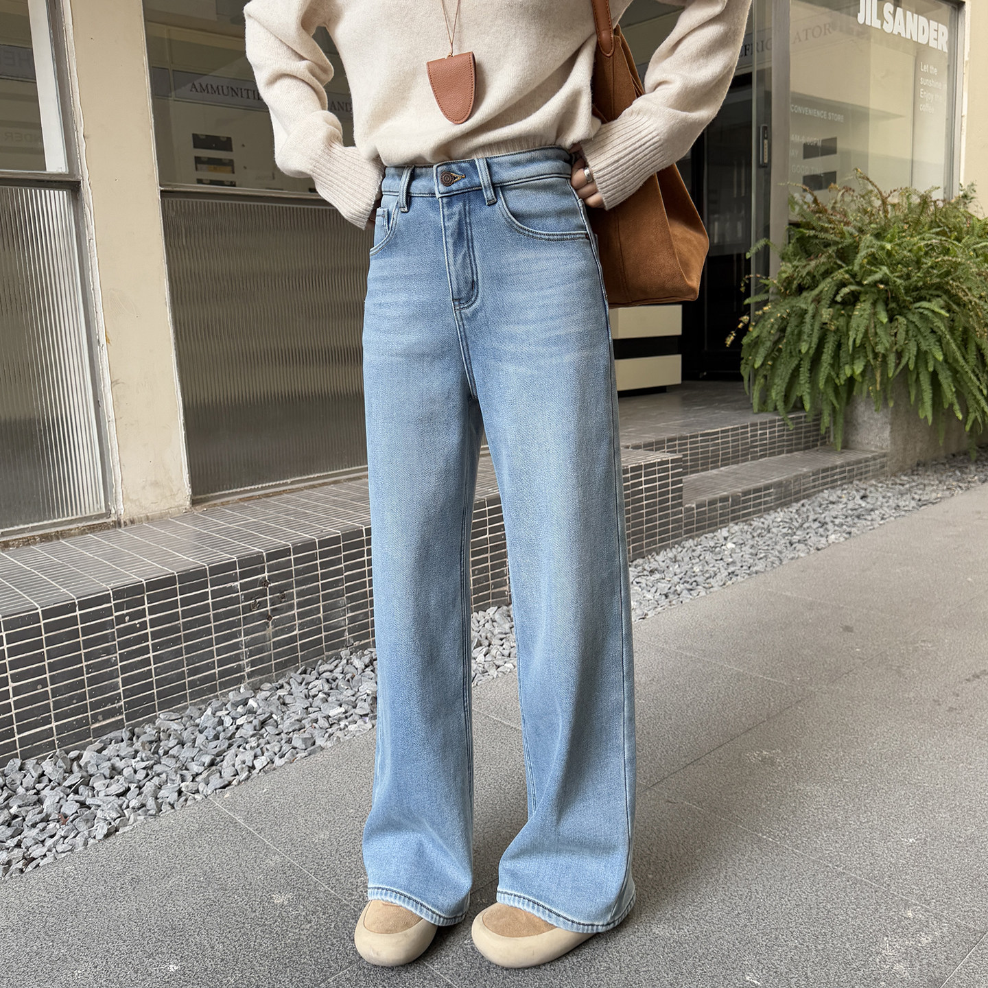 一条过冬~浅蓝色加绒牛仔裤女秋冬2025新款高腰加厚长裤阔腿裤子,女装/女士精品,牛仔裤,淘宝优惠券,粉丝福利购,淘宝优惠卷