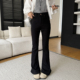 女春高腰显瘦马蹄阔腿喇叭裤 2026新款 黑色微喇牛仔裤 秒变筷子腿