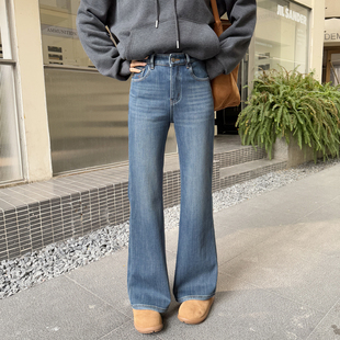 两种长度不挑人~品质加绒微喇叭牛仔裤女冬季直筒宽松显瘦阔腿裤