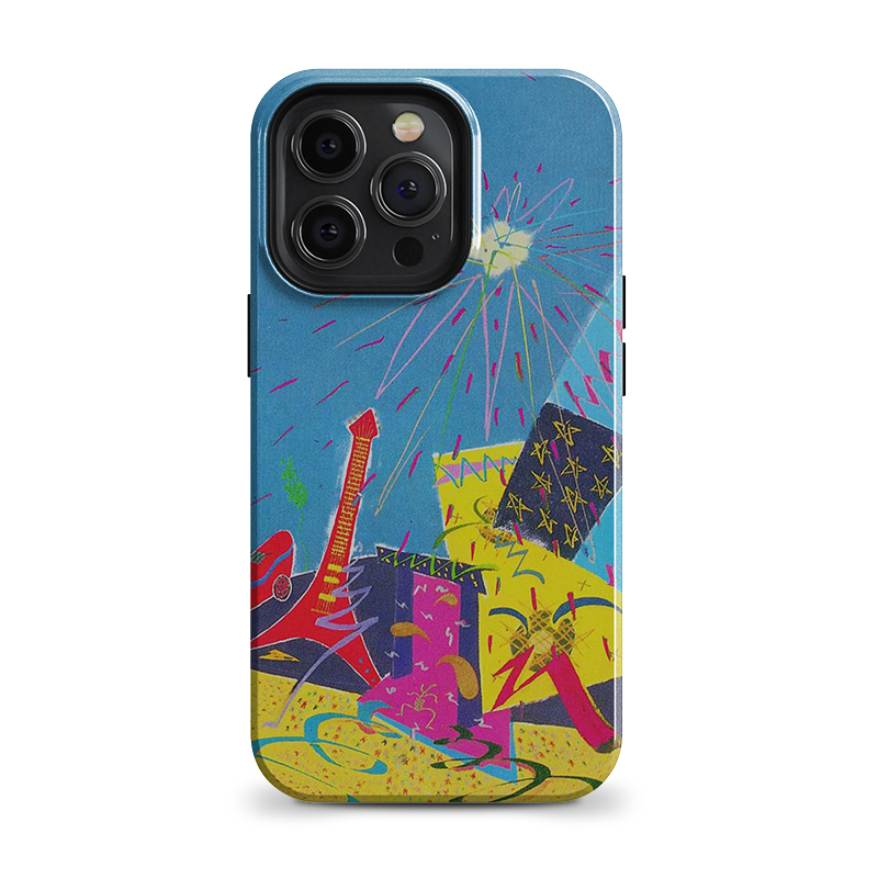 复古撞色涂鸦插画小众艺术手机壳