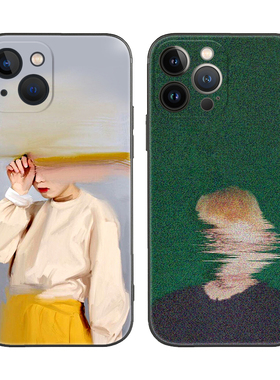 抽象油画暗黑风颓丧系列适用iPhone 14Promax苹果14 plus手机壳13