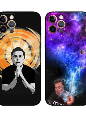 埃隆马斯克Elon Musk插画适用于iPhone16 ProMax/15 plus苹果13Pro手机壳12/11防摔14 pro保护壳套华为小米ov