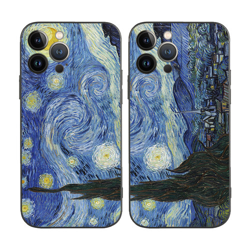 美术梵高油画星空Starry Night适用iPhone13苹果12ProMAX手机壳11
