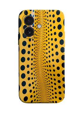 前卫潮流黄色黑色波点草间弥生风格适用于iPhone16 ProMax/15 plus苹果14Pro手机壳13/12防摔保护壳套16e小米