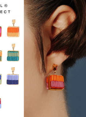 Mell丝带编织短款 耳环夹女无耳洞短发少女礼物设计感气质小众