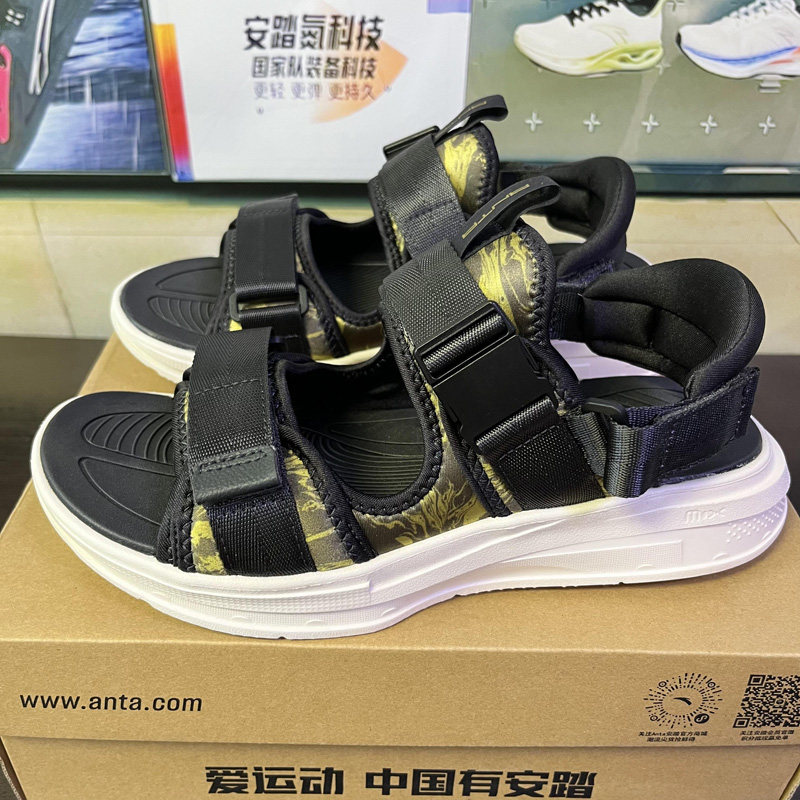 安踏男子夏新款户外沙滩鞋魔术贴运动沙滩鞋/凉鞋