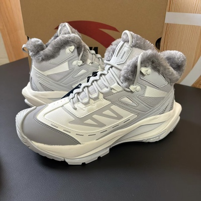 安踏男款加绒高帮大棉冬保暖防水耐磨防滑户外运动鞋912448909