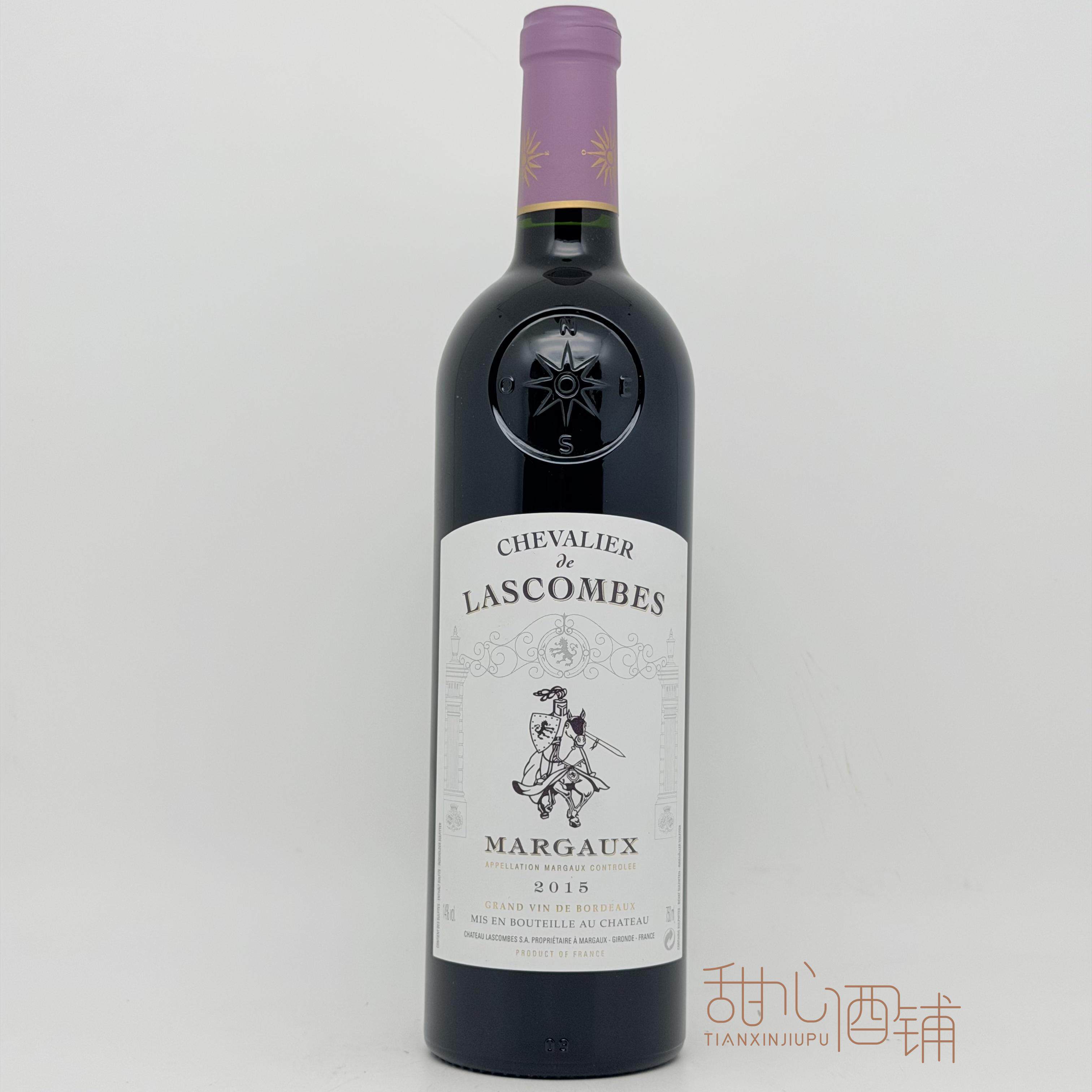 法国原瓶 力士金副牌 骑士干红葡萄酒玛歌红酒 Lascombes 2015年