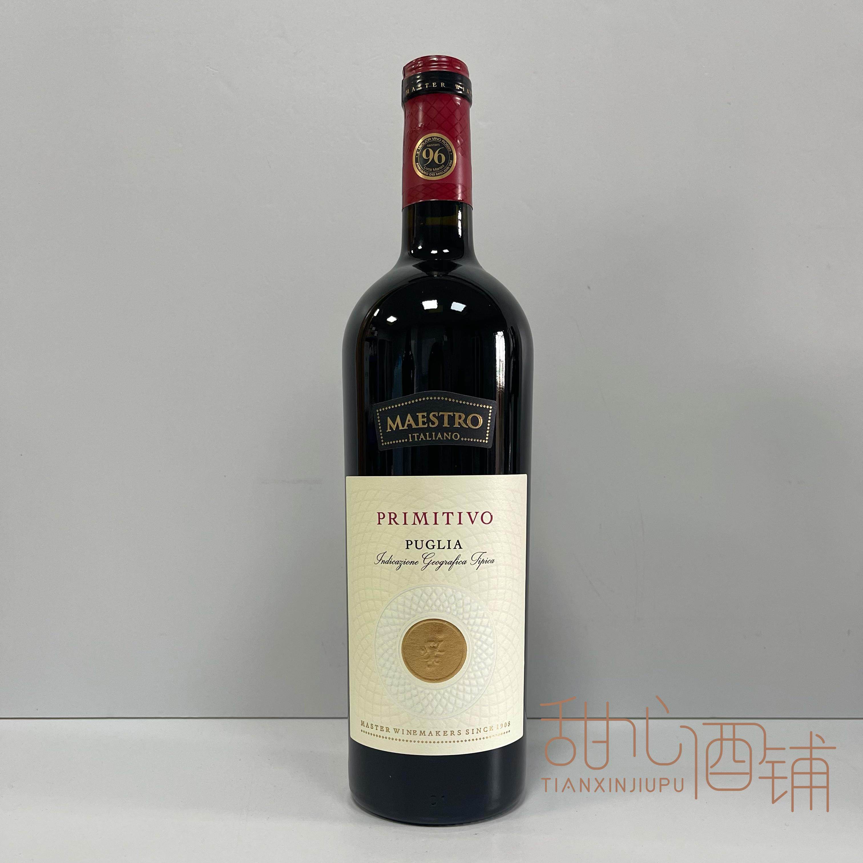 意大利原瓶 Maestro 大师酒庄普里米蒂沃红葡萄酒 2022年