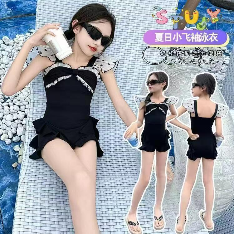 泳衣女款儿童洋气夏季2025新款女童连体游泳衣女大童夏装泳装10岁