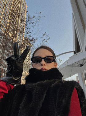 nczz《貂炸天》  高领丹麦水貂编织马甲披肩