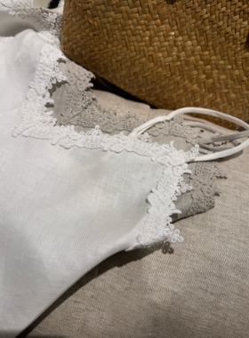 nczz《奶皮蕾丝》天丝亚麻蕾丝吊带