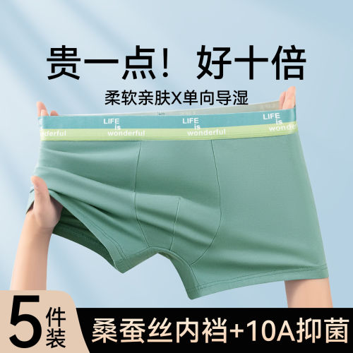 Caxltz Kgcmd无痕纯棉四角内裤男生10A桑蚕丝档大码高弹平角裤