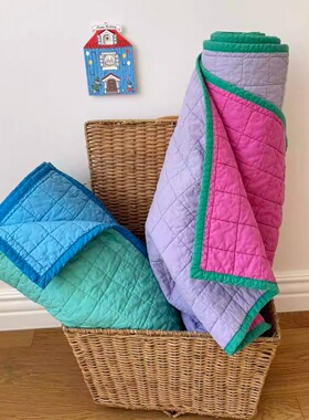 韩国正品代购tinycosmos纯棉柔软水洗双色天然木花棉填充双面用垫