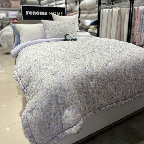 2025新莫代尔蝴蝶绗缝紫色碎花被