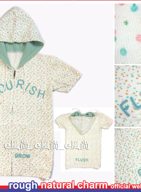 2019春夏装女装限量版日本rough 小花 贴绣可爱短袖t恤 白色