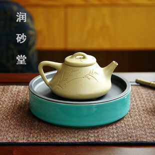 润砂堂 子冶石瓢壶 正宗原矿本山绿泥纯手工刻竹小品非茶香记包邮