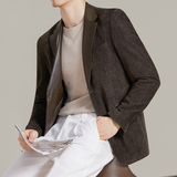 男士韩版修身西服莱赛尔拼皮时尚休闲西装外套DX57-P148，男装西服套装，星座1606-1