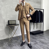 韩版修身商务西服织带款西装三件套1825-P255，男装西服套装，星座1606-1
