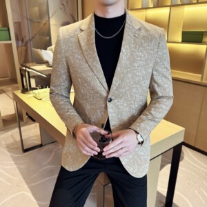 男士韩版修身西服时尚提花西装外套DX53-P148图片