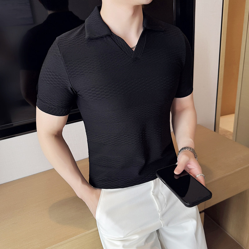 DS018-P48男士短袖POLO衫春夏新款时尚百搭修身立体T恤,男装T恤,星座1606-1