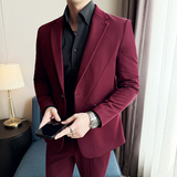 韩版修身西服时尚休闲商务西装两件套LJT2503-P230，男装西服套装，星座1606-1