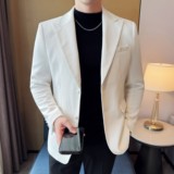 雪尼尔拼皮时尚休闲西装外套男士韩版修身西服DX58-P148，男装西服套装，星座1606-1