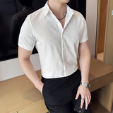 满天星烫金滴胶衬衫时尚百搭休闲免熨短袖衬衣CS018-P58，男装T恤，星座1606-1