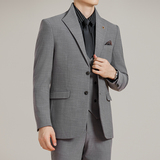 男士立领商务休闲西服韩版修身竹节纹西装套装2528-P285，男装西服套装，星座1606-1
